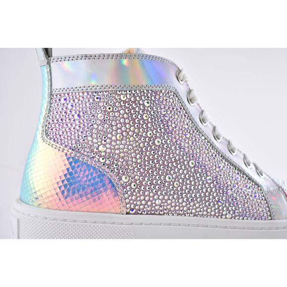 Christian Louboutin Super Louis Strass Flat SD AB Crystal High Top Sneaker 39.5 - Picture 4 of 12